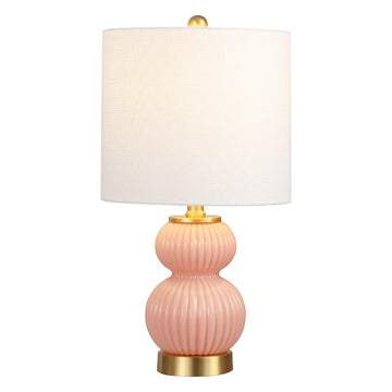 Daphne 20" Ribbed Metal/Glass LED Table Lamp
